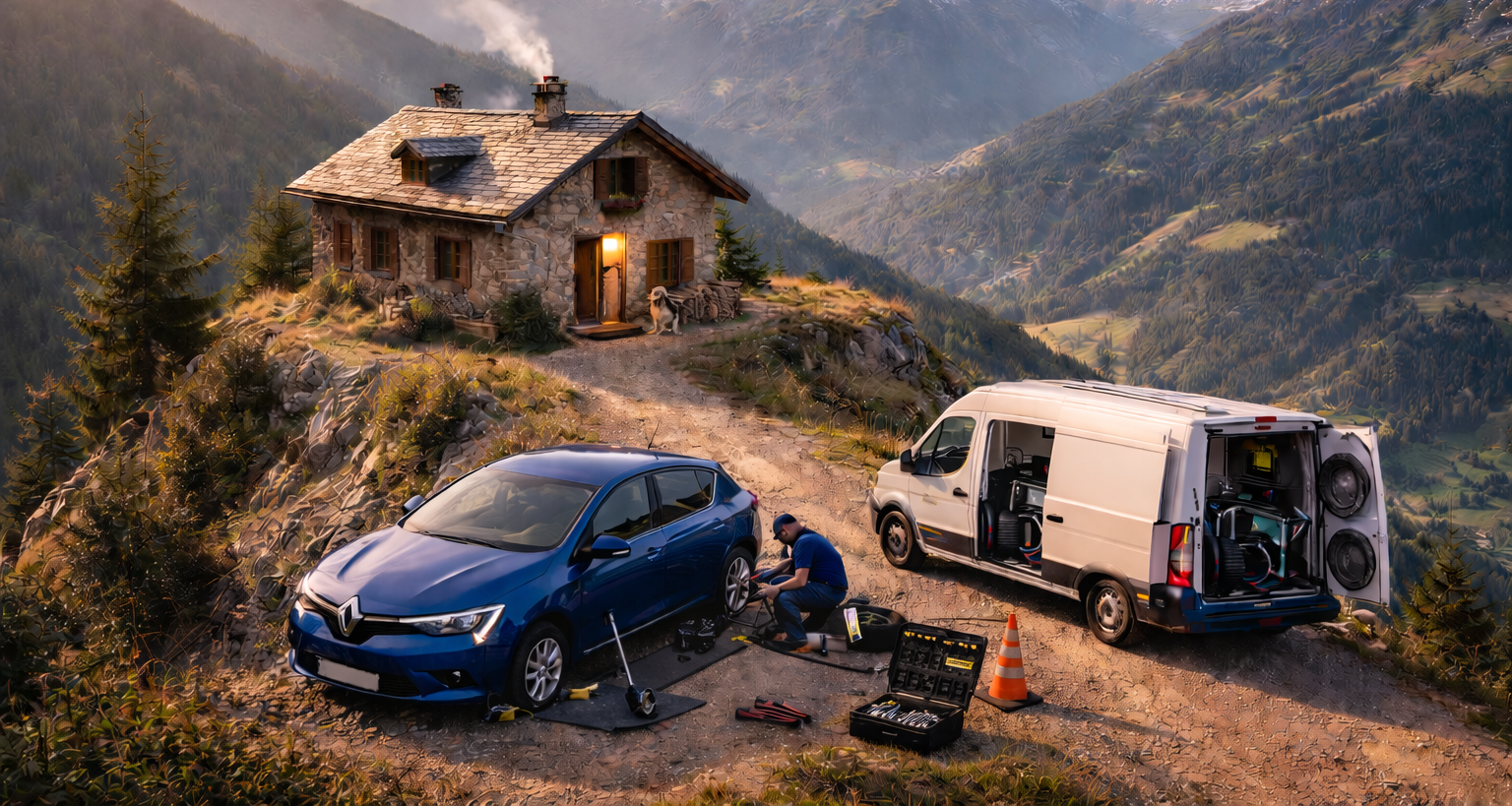 Paysage de village en France